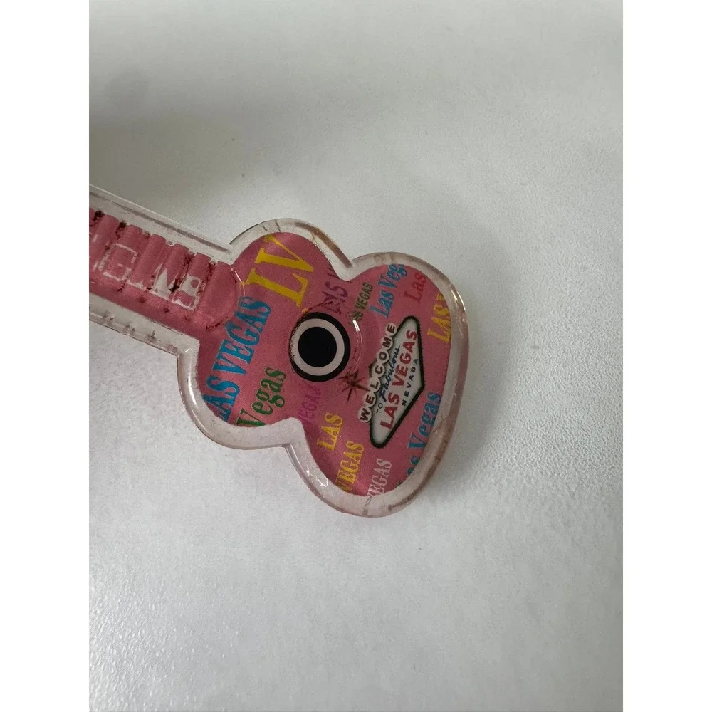 Las Vegas Pink Guitar‎ Acrylic Keychain Souvenir Welcome to Las Vegas Sign LV
